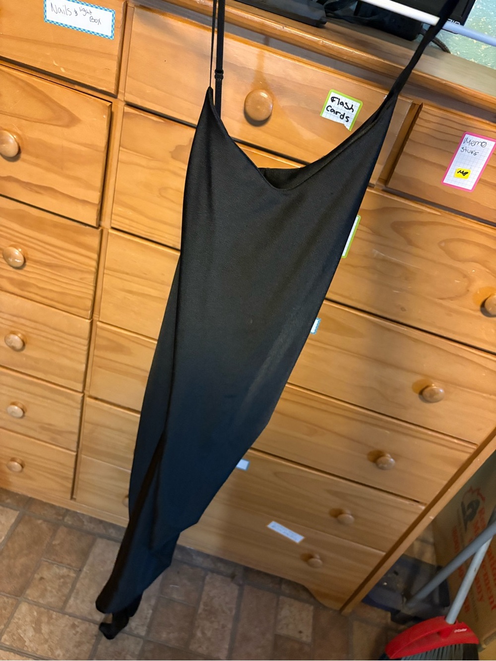 Black Slip Dress with Spaghetti Strap